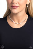 Paparazzi Dancing Dalliance - White Heart Necklace