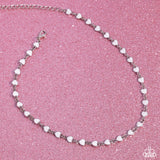 Paparazzi Dancing Dalliance - White Heart Necklace