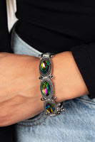 Paparazzi Dancing Diva - Multi Glittery Oil Spill Gems Stretchy Bracelet