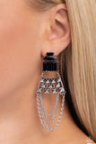 Paparazzi Dangling Art Deco - Black Earrings