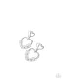 Paparazzi Dangling Damsel- White Earrings