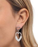 Paparazzi Dangling Damsel- White Earrings
