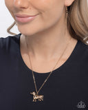 Paparazzi Darling Dachshund- Gold Necklace