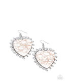 Paparazzi Dazzling Damsel- White Heart Earrings