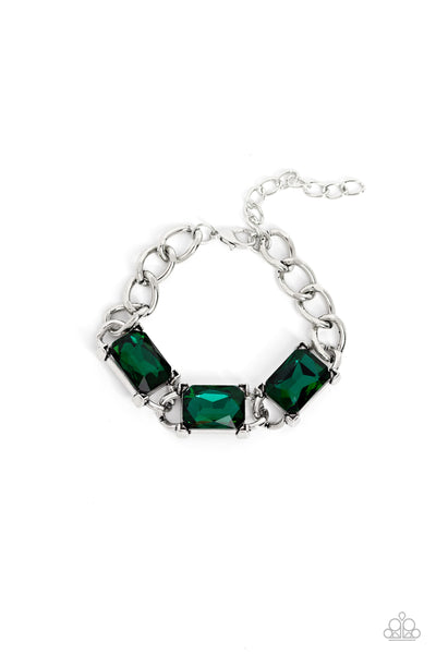 Paparazzi Dazzling Debut - Green Gem Bracelet