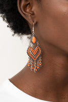 Paparazzi Dearly Debonair - Orange Earrings