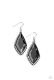 Paparazzi Deco Dazzle - Silver Hematite Gem Earrings