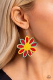 Paparazzi Decorated Daisies - Red Seed Beads Earrings