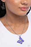 Paparazzi Detailed Dance - Blue Butterfly Necklace