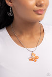 Paparazzi Detailed Dance - Orange Butterfly Necklace