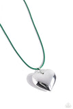Paparazzi Devoted Daze - Green Heart Necklace