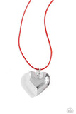 Paparazzi Devoted Daze - Red Heart Necklace