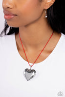 Paparazzi Devoted Daze - Red Heart Necklace