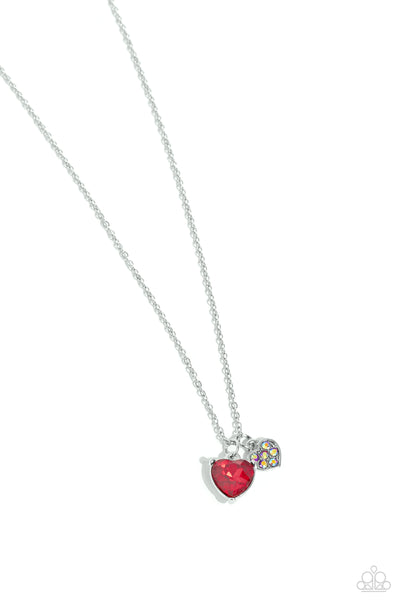 Paparazzi Devoted Delicacy - Red Heart Necklace