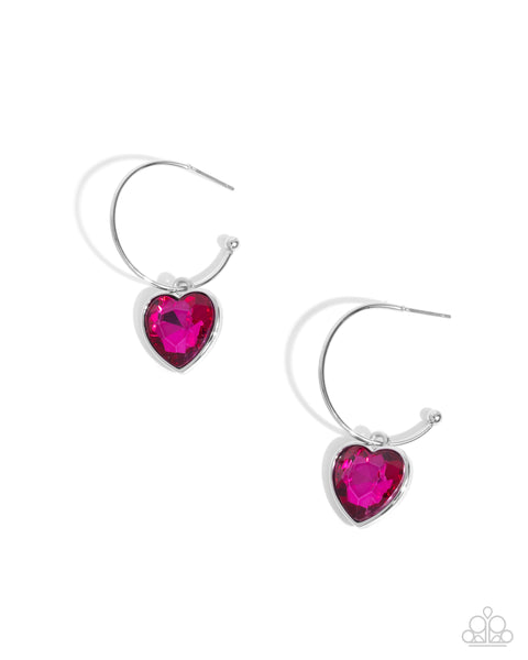 Paparazzi Diamond of the Night - Pink Earrings