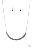 PAPARAZZI Dicey Demure - Silver Smoky Hematite Necklace