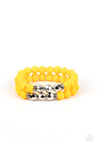 Paparazzi Dip and Dive - Yellow Matte-Finished Daffodil Beads Bracelet