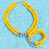 Paparazzi Dip and Dive - Yellow Matte-Finished Daffodil Beads Bracelet