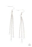 Paparazzi Divine Droplets - White Earrings