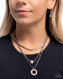 Paparazzi Dominant Dignity- White Necklace