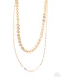 Paparazzi Dominant Discs- Gold Necklace