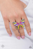 Paparazzi FF AUG Do the FLIGHT Thing - Multi Butterfly Ring