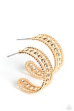 Paparazzi Dotted Darling - Gold Hoops