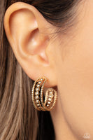 Paparazzi Dotted Darling - Gold Hoops