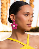 Paparazzi Double Daisies- Pink Earrings
