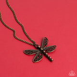Paparazzi Dragonfly Dance - Brass Necklace