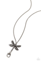 Paparazzi Dragonfly Dance - Silver Dragonfly Lanyard