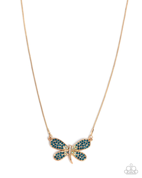 Paparazzi Dragonfly Direction- Gold Necklace