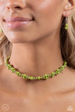 Paparazzi Dreamy Duchess - Green Pearls Chocker Necklace