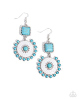 Paparazzi Earthy Emblem - White Earrings