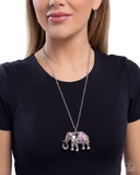 Paparazzi Educated Elephant- Purple Necklace