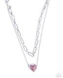 Paparazzi Electric Energy- Pink Heart Necklace