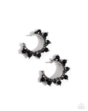 Paparazzi Elite Expense - Black Hoops Earrings