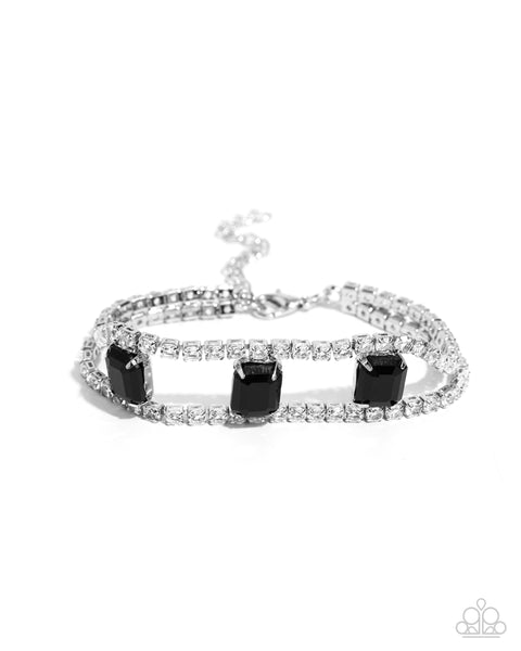 Paparazzi Embedded Elegance - Black Bracelet