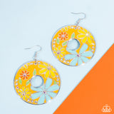 Paparazzi Embroidered Elegance- Yellow Earrings