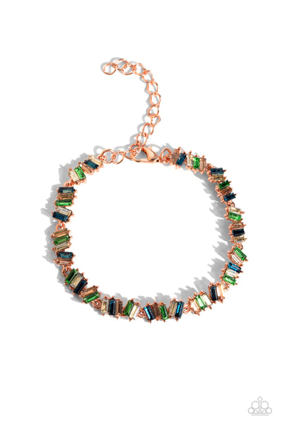 Paparazzi Emerald Ensemble - Copper Bracelet