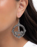 Paparazzi Enamored Eiffel Tower- Black Earrings