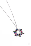 Paparazzi Enigmatic Edge - Multi Emerald-Cut Gem Necklace