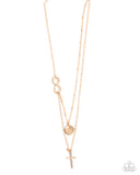 Paparazzi Eternal Embrace- Gold Cross Necklace