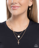 Paparazzi Eternal Embrace- Gold Cross Necklace