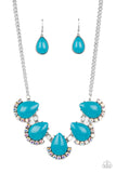 Paparazzi Ethereal Exaggerations - Blue Iridescent Rhinestones Necklace