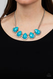 Paparazzi Ethereal Exaggerations - Blue Iridescent Rhinestones Necklace
