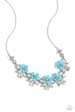 Paparazzi Ethereally Enamored - White Iridescent Flower Necklace