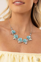 Paparazzi Ethereally Enamored - White Iridescent Flower Necklace