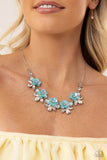 Paparazzi Ethereally Enamored - White Iridescent Flower Necklace