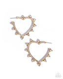 Paparazzi Excessive Elevation - Gold Heart Earrings